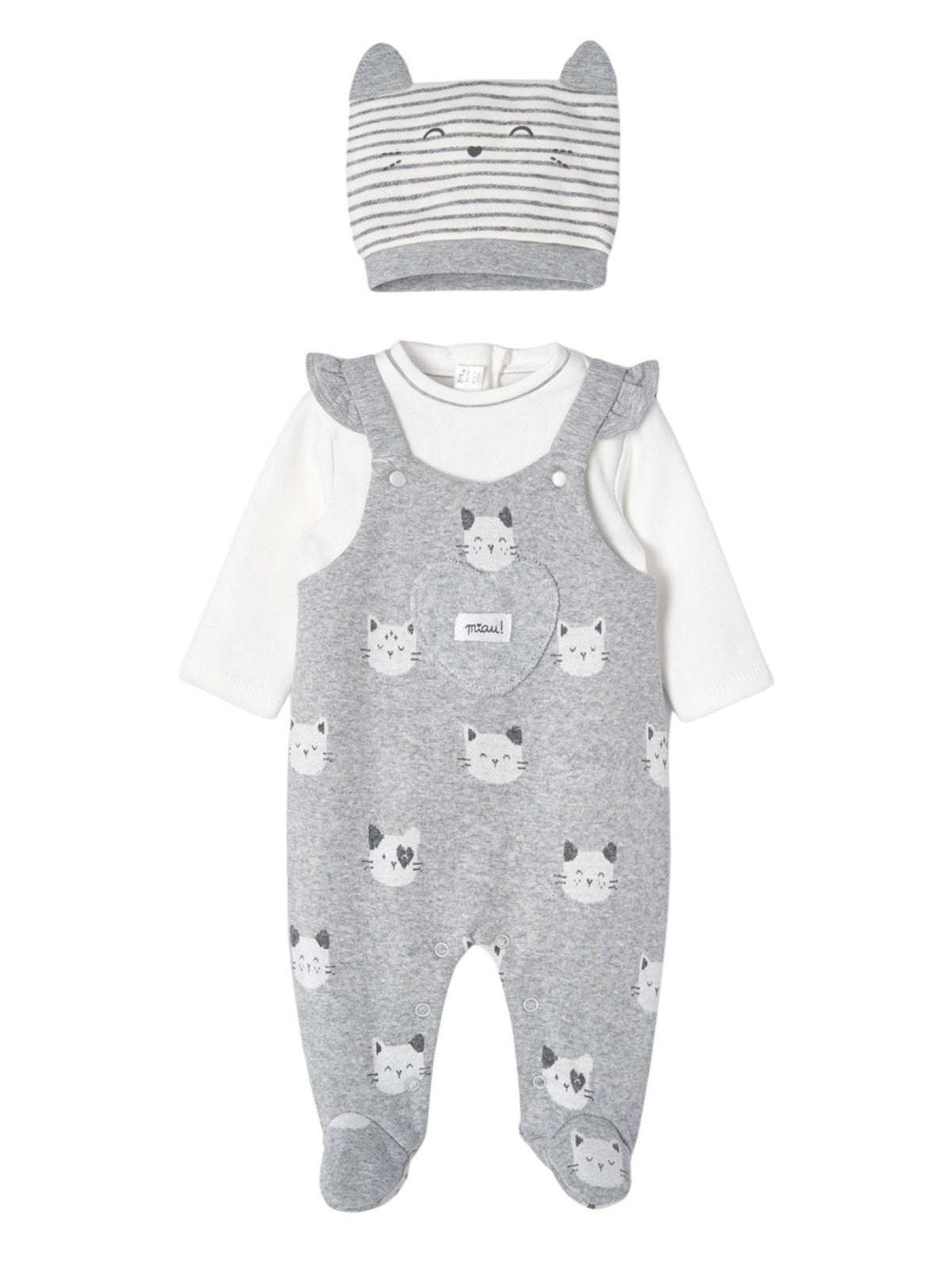 Fato bebé e gorro Fog vig    (Cinza Claro)  para Bebé Menina - Mayoral