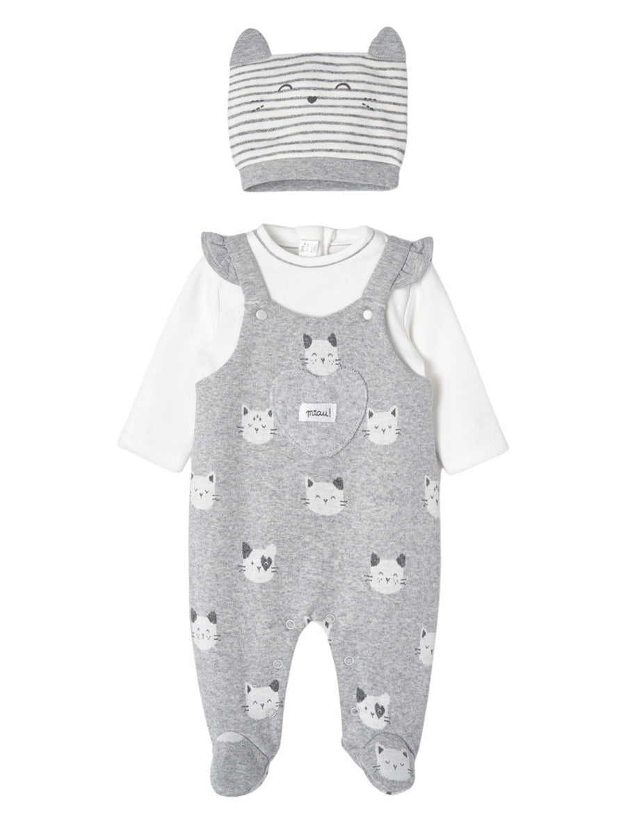 Fato bebé e gorro Fog vig    (Cinza Claro)  para Bebé Menina - Mayoral