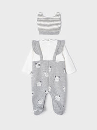 Fato bebé e gorro Fog vig    (Cinza Claro)  para Bebé Menina - Mayoral