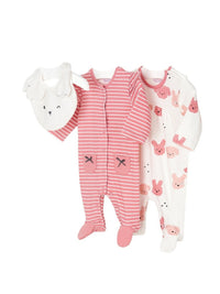Set 2 fato bebé e babete Quartzo    (Rosa Bébé)  para Bebé Menina - Mayoral
