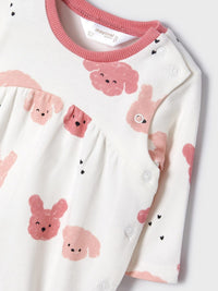 Set 2 fato bebé e babete Quartzo    (Rosa Bébé)  para Bebé Menina - Mayoral