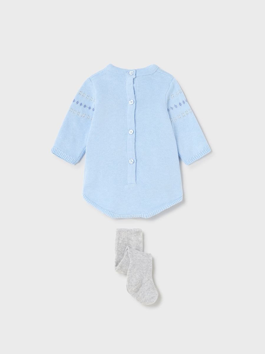 Fato bebé tricô e meia calça Azul céu   (Azul)  para Bebé Menino - Mayoral
