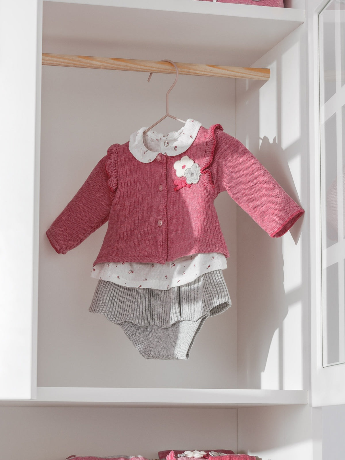 Conj. saia tricô Berry vig  (Vermelho Escuro)  para Bebé Menina - Mayoral