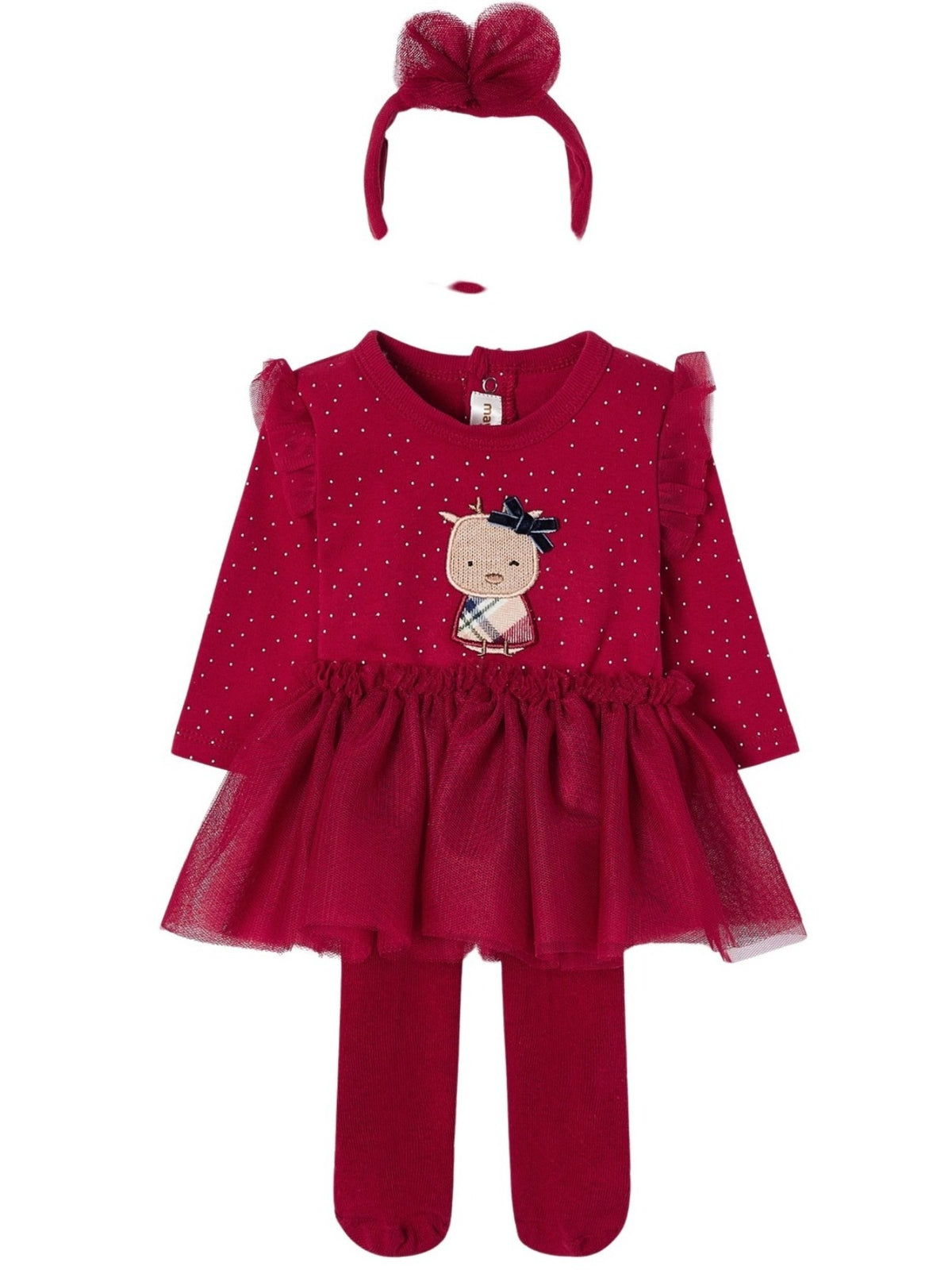 Conj. saia tutu e bandolete Vermelho   (Vermelho)  para Bebé Menina - Mayoral