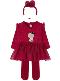 Conj. saia tutu e bandolete Vermelho   (Vermelho)  para Bebé Menina - Mayoral