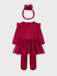 Conj. saia tutu e bandolete Vermelho   (Vermelho)  para Bebé Menina - Mayoral