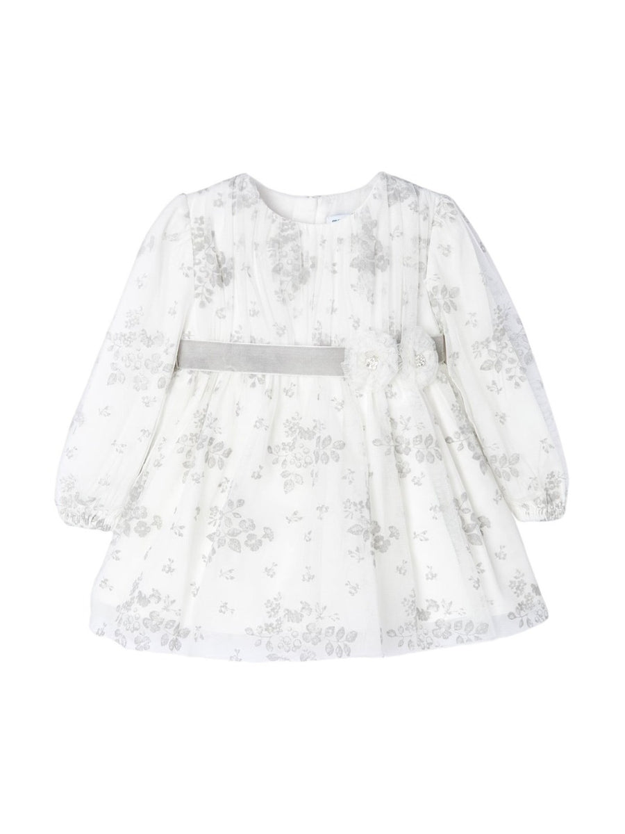 Vestido tule Crú        (Creme / Pérola)  para Bebé Menina - Mayoral