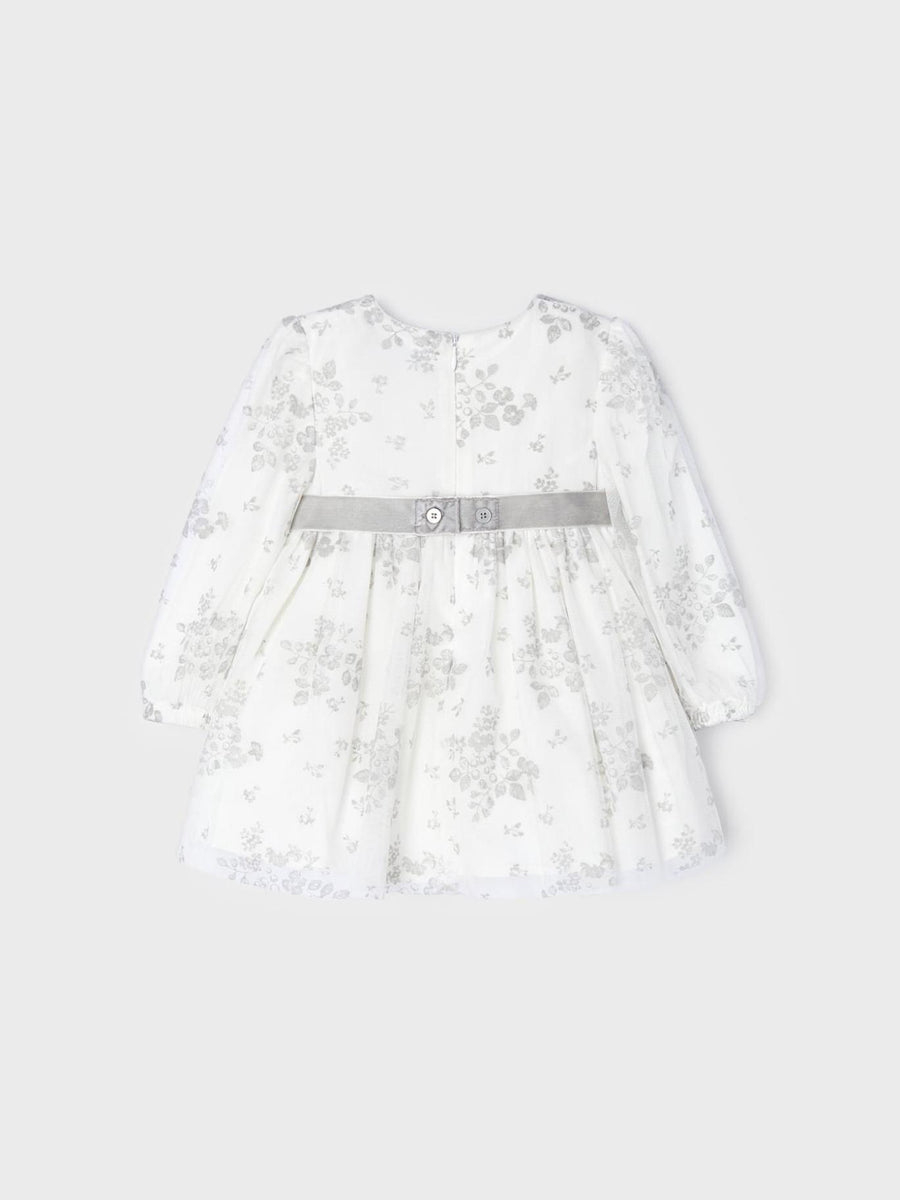Vestido tule Crú        (Creme / Pérola)  para Bebé Menina - Mayoral