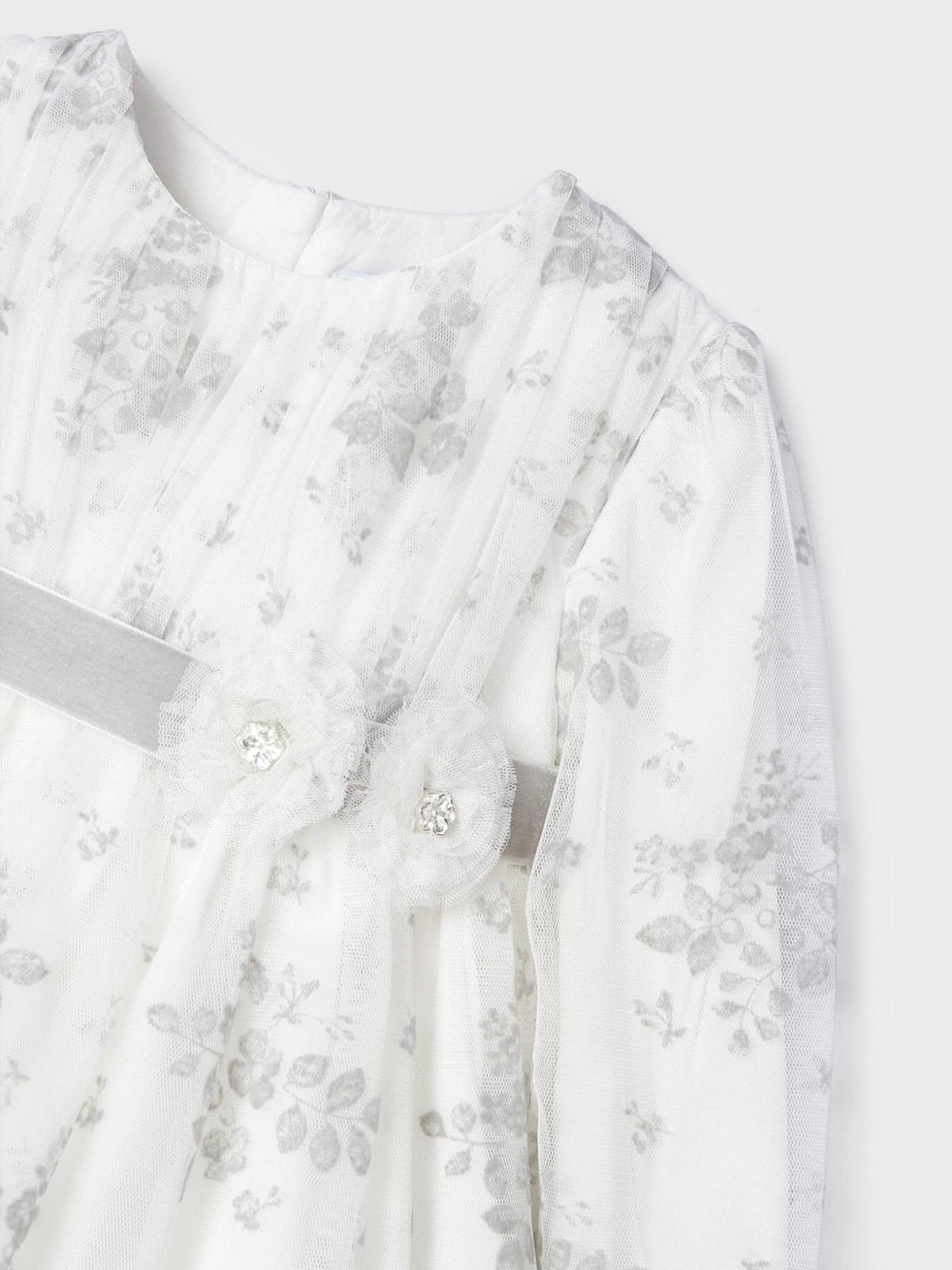Vestido tule Crú        (Creme / Pérola)  para Bebé Menina - Mayoral