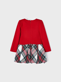 Vestido combinado xadrez Vermelho   (Vermelho)  para Bebé Menina - Mayoral