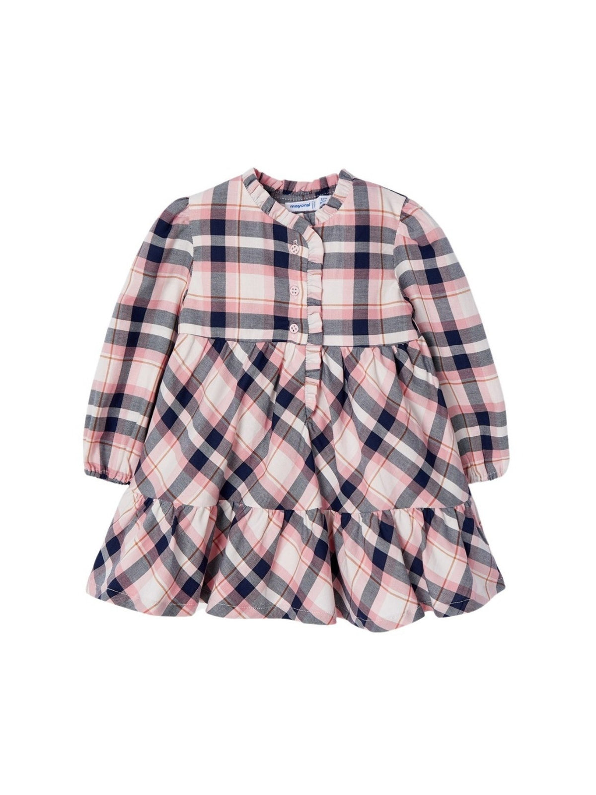 Vestido xadrez Rosa claro (Rosa Bébé)  para Bebé Menina - Mayoral