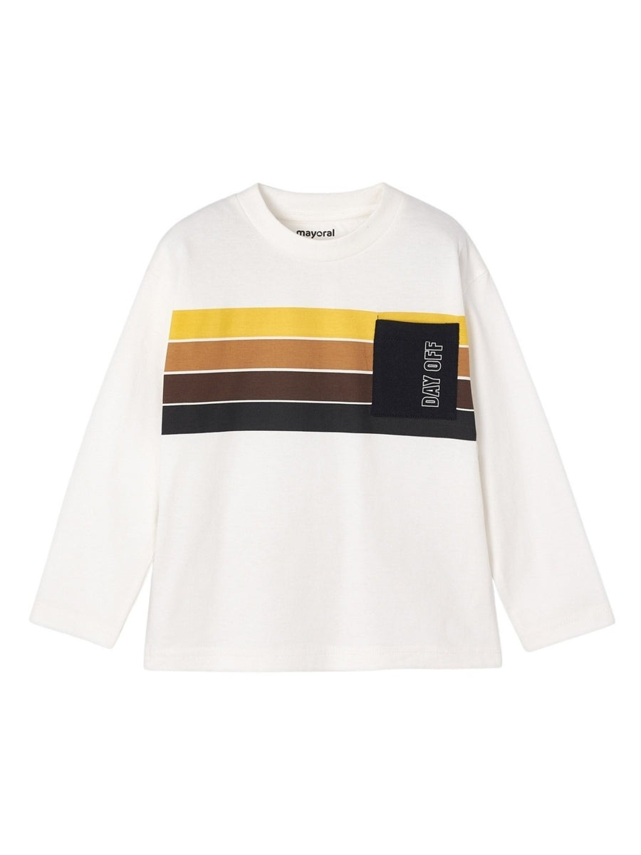 Camisola riscas posicionadas Nata-ouro  (Dourado)  para Menino - Mayoral
