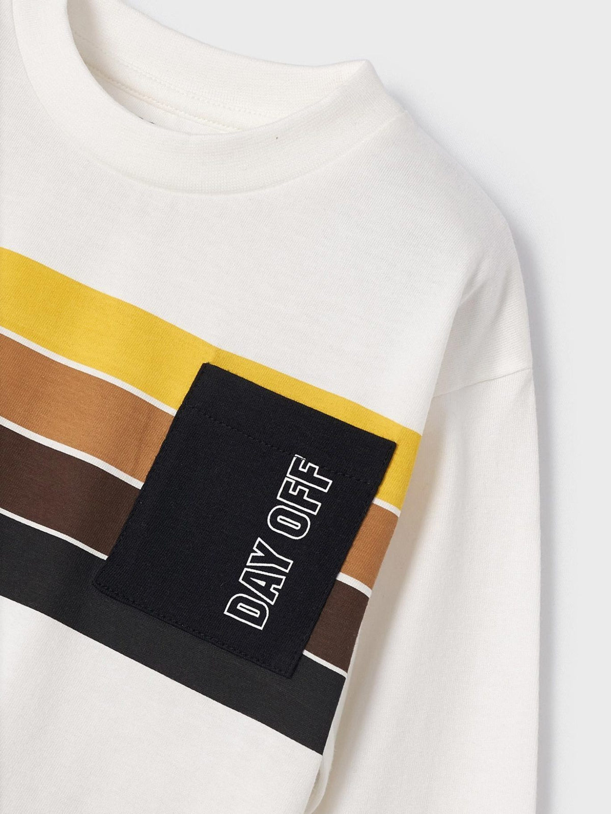 Camisola riscas posicionadas Nata-ouro  (Dourado)  para Menino - Mayoral