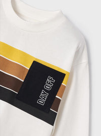 Camisola riscas posicionadas Nata-ouro  (Dourado)  para Menino - Mayoral