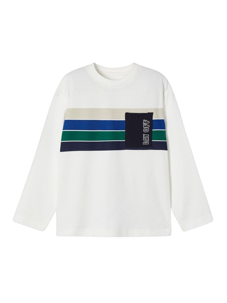 Camisola riscas posicionadas Nata-marin (Marinho)  para Menino - Mayoral