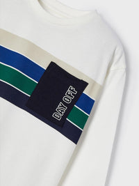 Camisola riscas posicionadas Nata-marin (Marinho)  para Menino - Mayoral