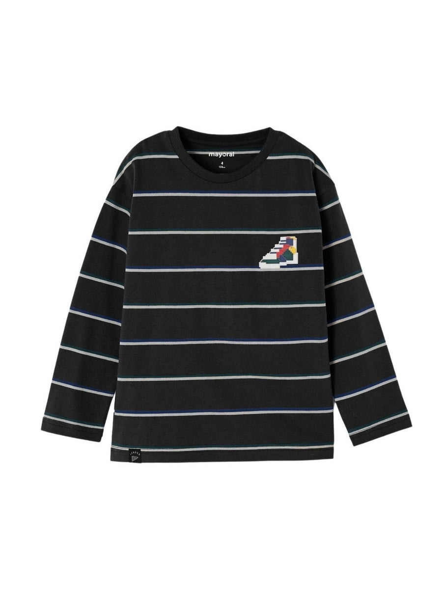 Camiseta riscas Marinho    (Cinza Escuro)  para Menino - Mayoral