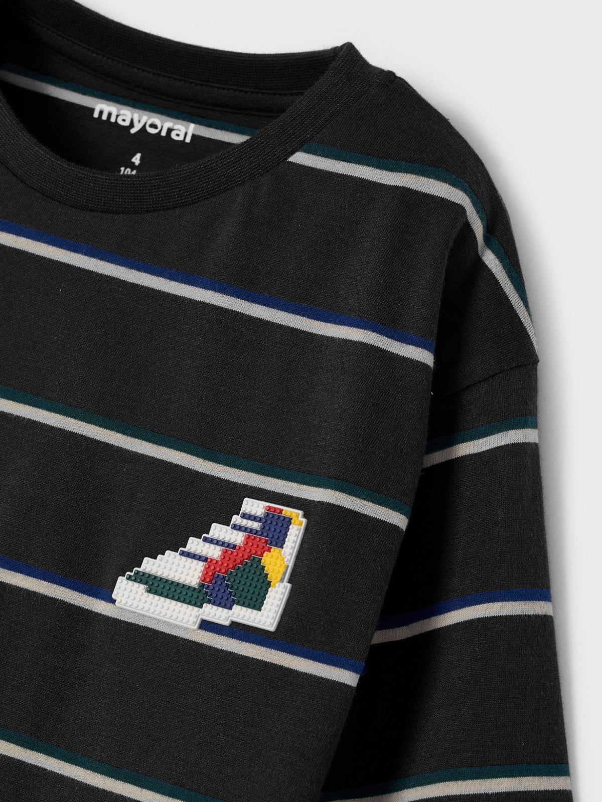 Camiseta riscas Marinho    (Cinza Escuro)  para Menino - Mayoral