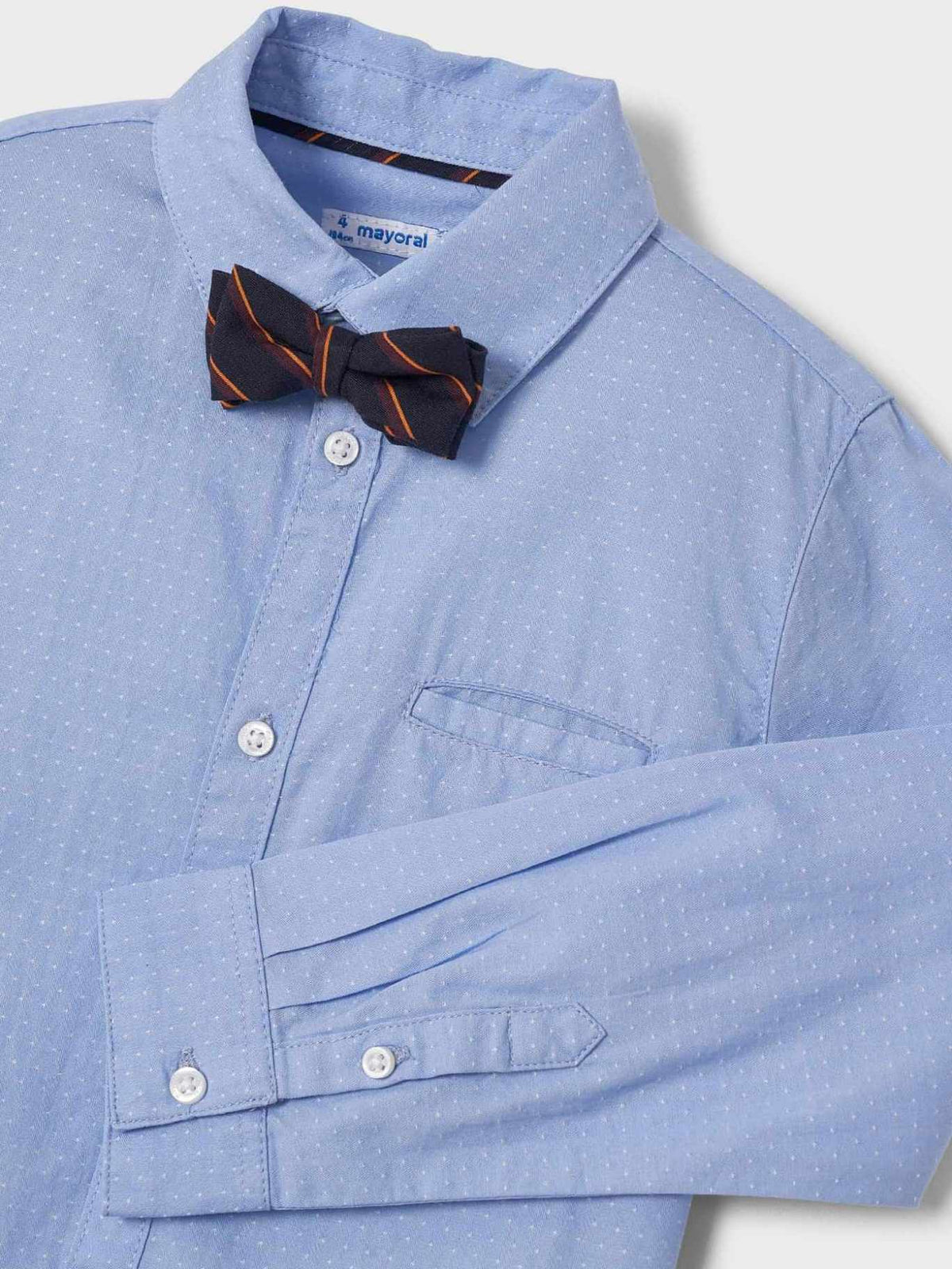 Camisa m/comp. laço Celeste    (Celeste)  para Menino - Mayoral