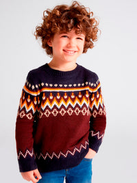 Jersey jacquard Ameixa     (Bordeaux)  para Menino - Mayoral