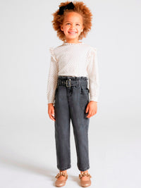 Calça slouchy Cinza      (Cinza)  para Menina - Mayoral