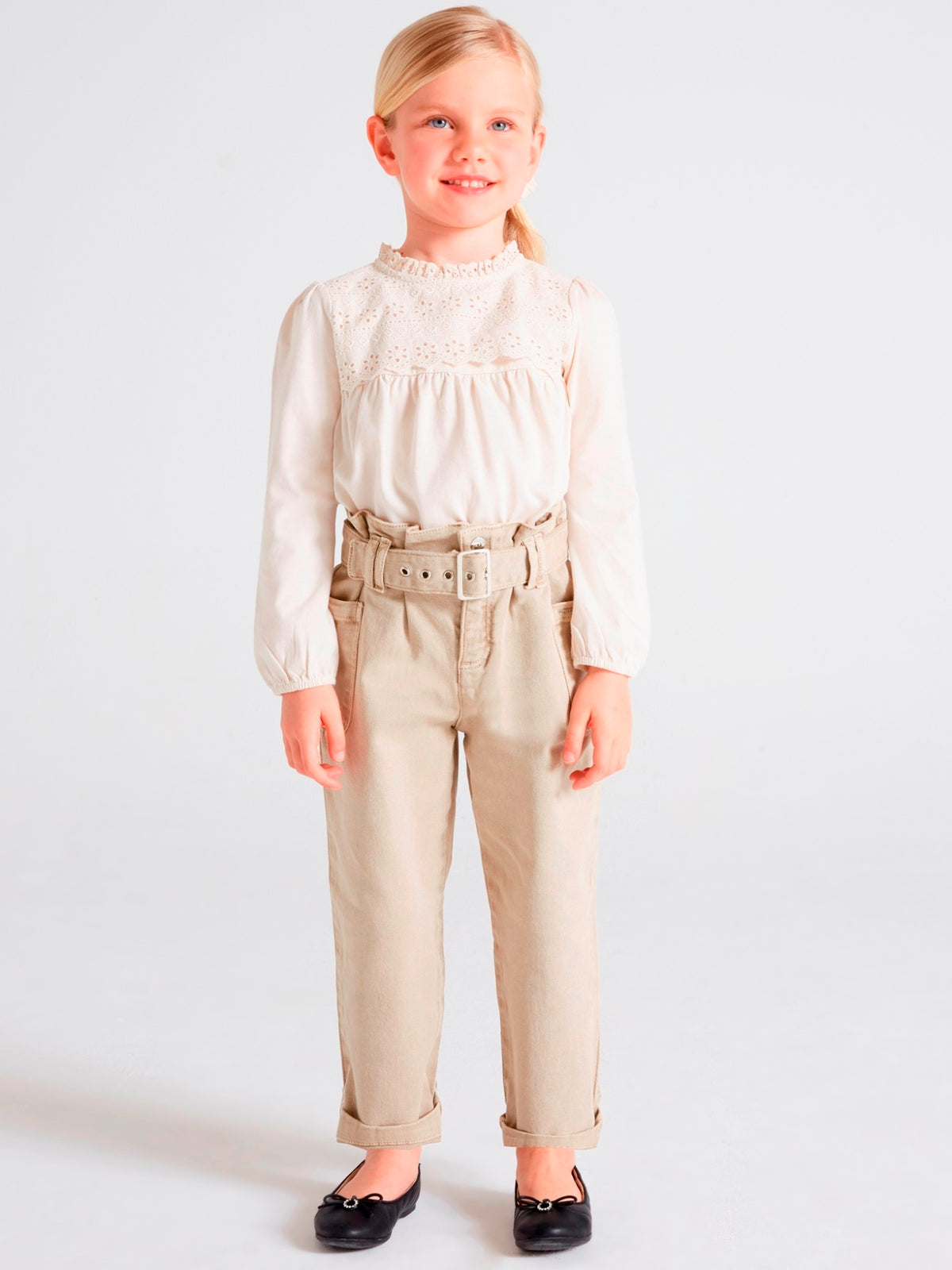 Calça slouchy Creme      (Creme / Pérola)  para Menina - Mayoral