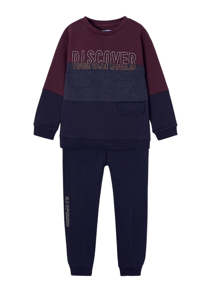 Fato treino 1p sweat blocking Ameixa     (Bordeaux)  para Menino - Mayoral