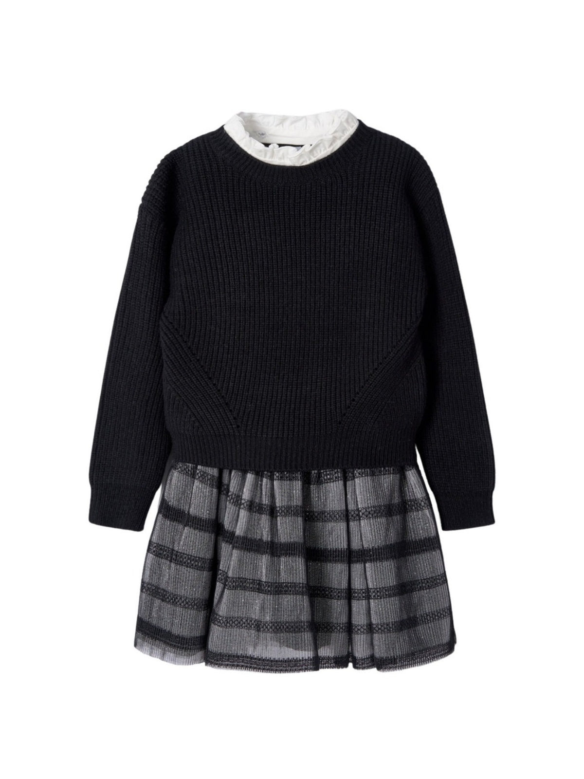Vestido tricô com tule Marengo vi (Cinza Escuro)  para Menina - Mayoral