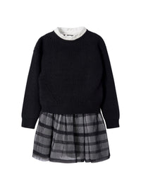 Vestido tricô com tule Marengo vi (Cinza Escuro)  para Menina - Mayoral