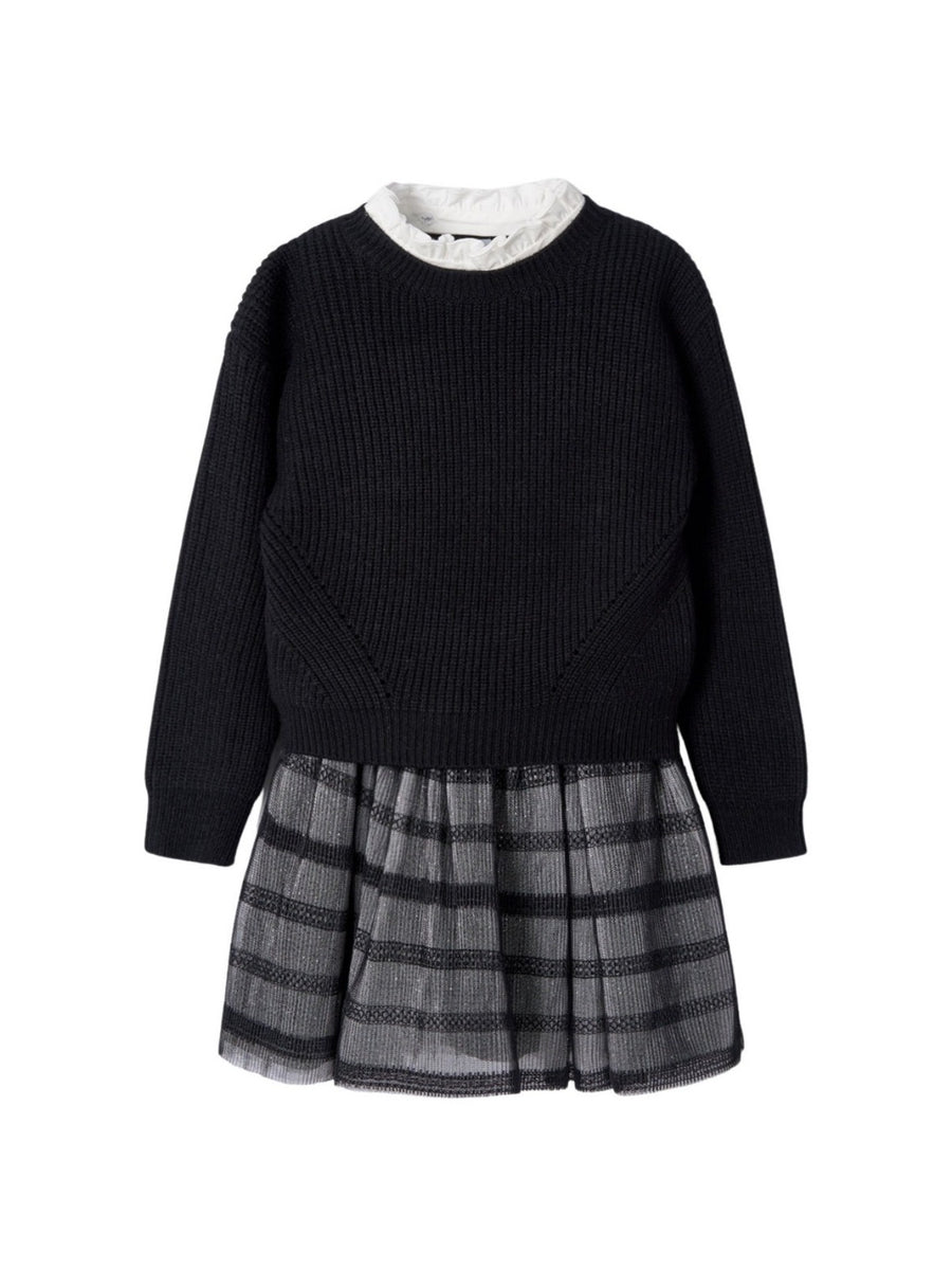 Vestido tricô com tule Marengo vi (Cinza Escuro)  para Menina - Mayoral