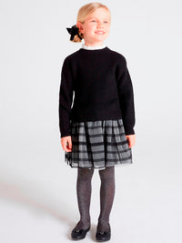 Vestido tricô com tule Marengo vi (Cinza Escuro)  para Menina - Mayoral