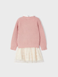 Vestido tricô com tule Rosado     (Rosa)  para Menina - Mayoral