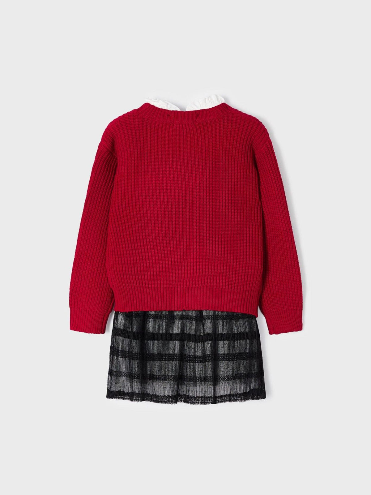 Vestido tricô com tule Vermelho   (Vermelho)  para Menina - Mayoral