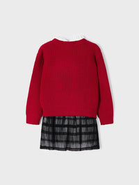 Vestido tricô com tule Vermelho   (Vermelho)  para Menina - Mayoral
