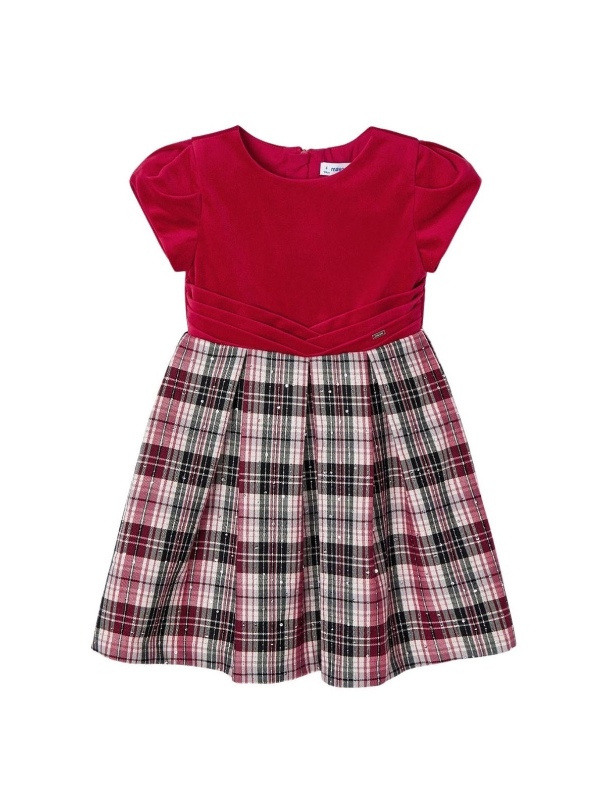 Vestido combinado xadrez Vermelho   (Vermelho)  para Menina - Mayoral