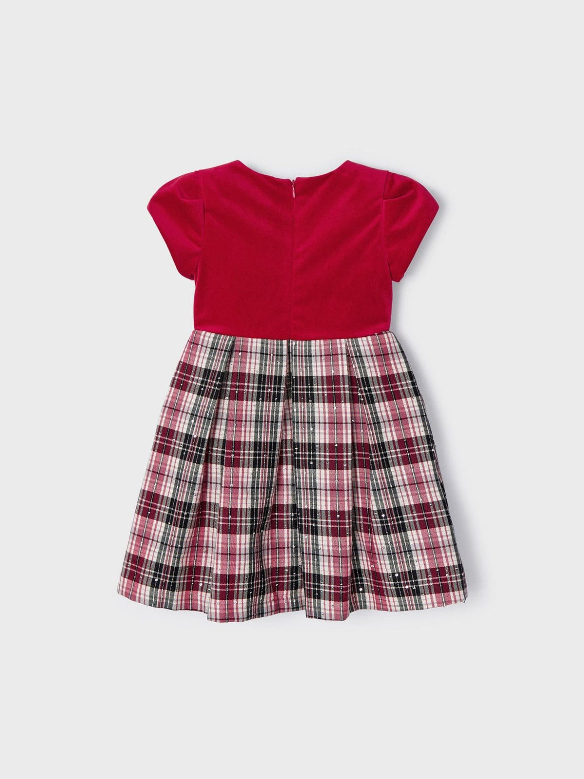 Vestido combinado xadrez Vermelho   (Vermelho)  para Menina - Mayoral