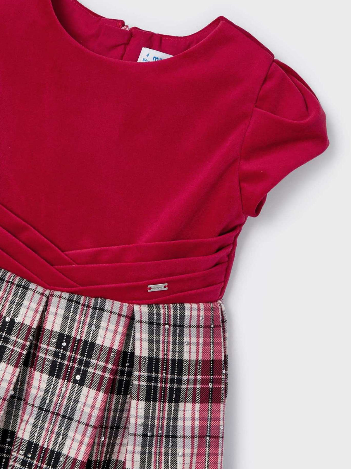 Vestido combinado xadrez Vermelho   (Vermelho)  para Menina - Mayoral