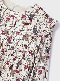 Vestido estampado Grão bico  (Bege)  para Menina - Mayoral