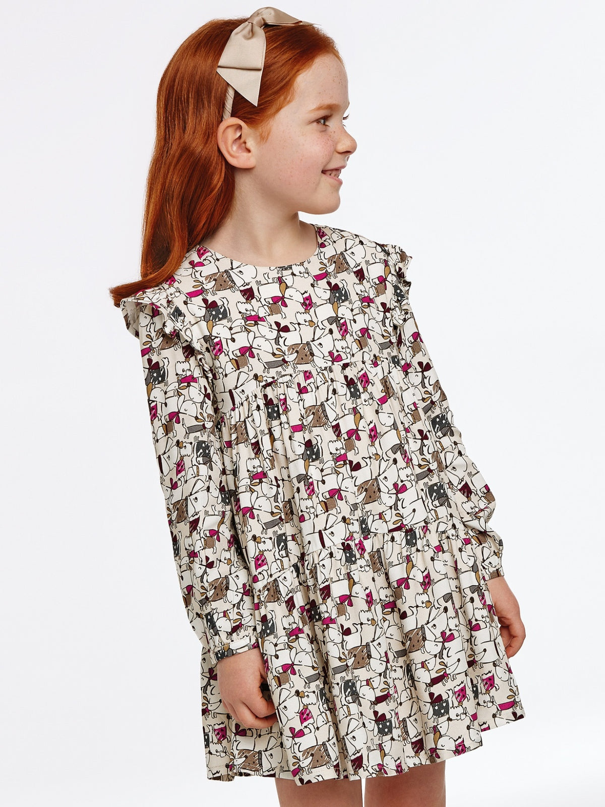 Vestido estampado Grão bico  (Bege)  para Menina - Mayoral