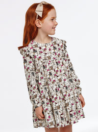 Vestido estampado Grão bico  (Bege)  para Menina - Mayoral