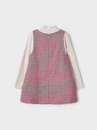 Conj. vestido xadrez Framboesa  (Vermelho Escuro)  para Menina - Mayoral