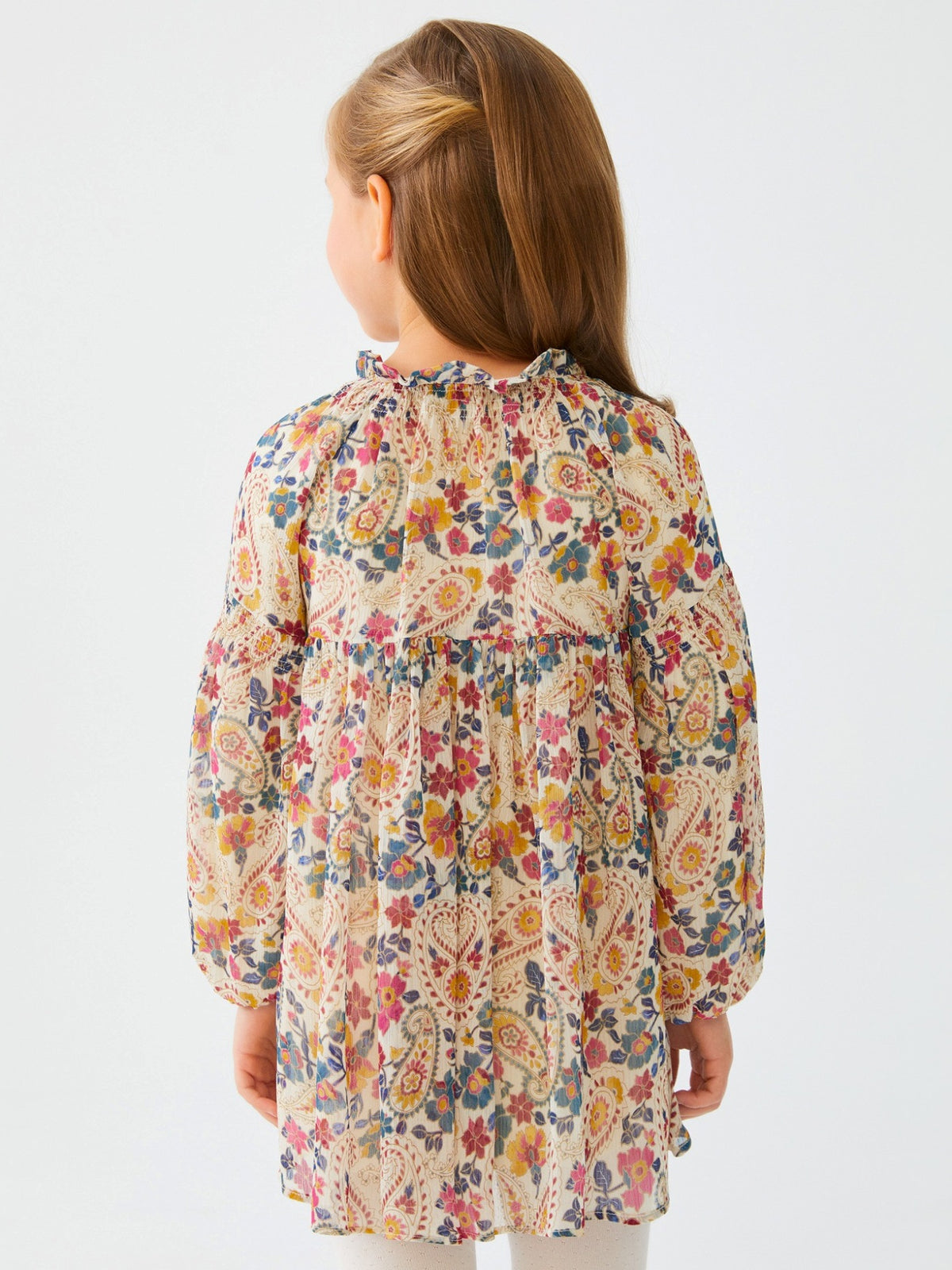Vestido estampado Açafrão    (Amarelo Ocre)  para Menina - Abel & Lula