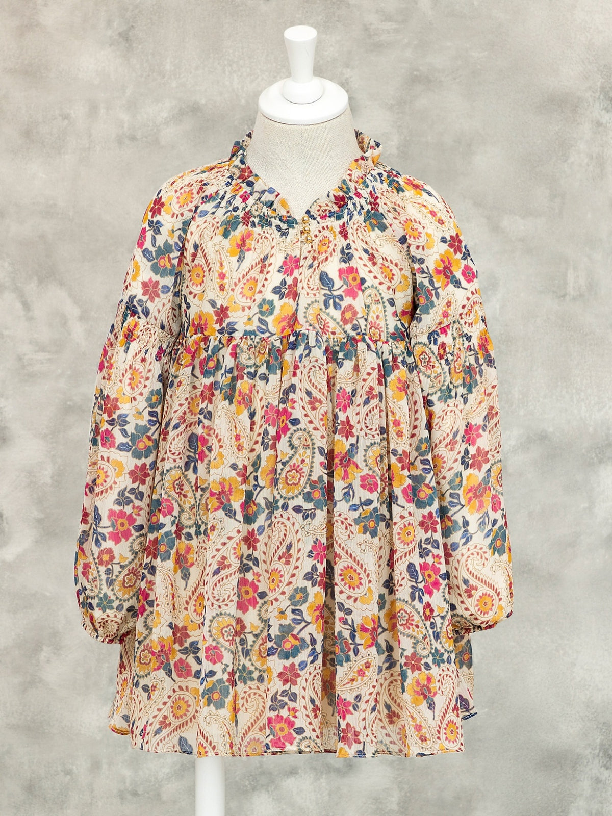 Vestido estampado Açafrão    (Amarelo Ocre)  para Menina - Abel & Lula
