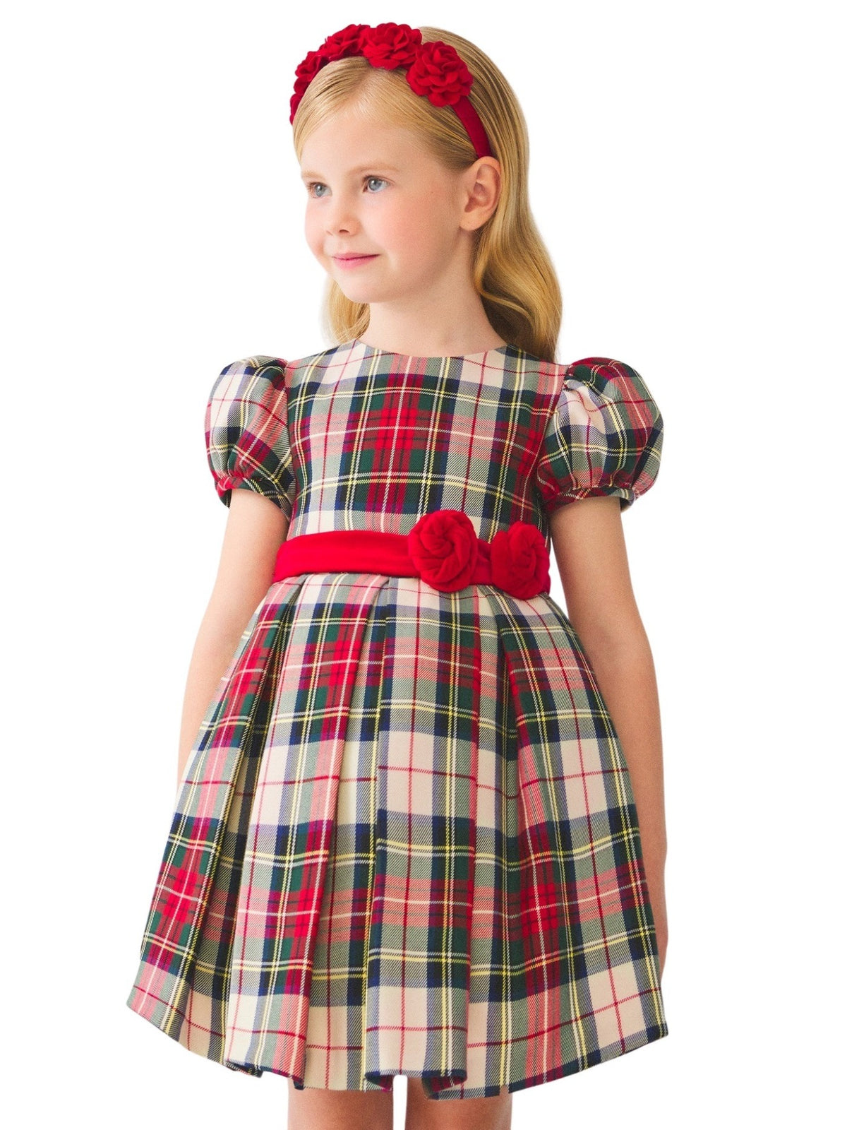 Vestido xadrez escoses Vermelho   (Vermelho)  para Menina - Abel & Lula