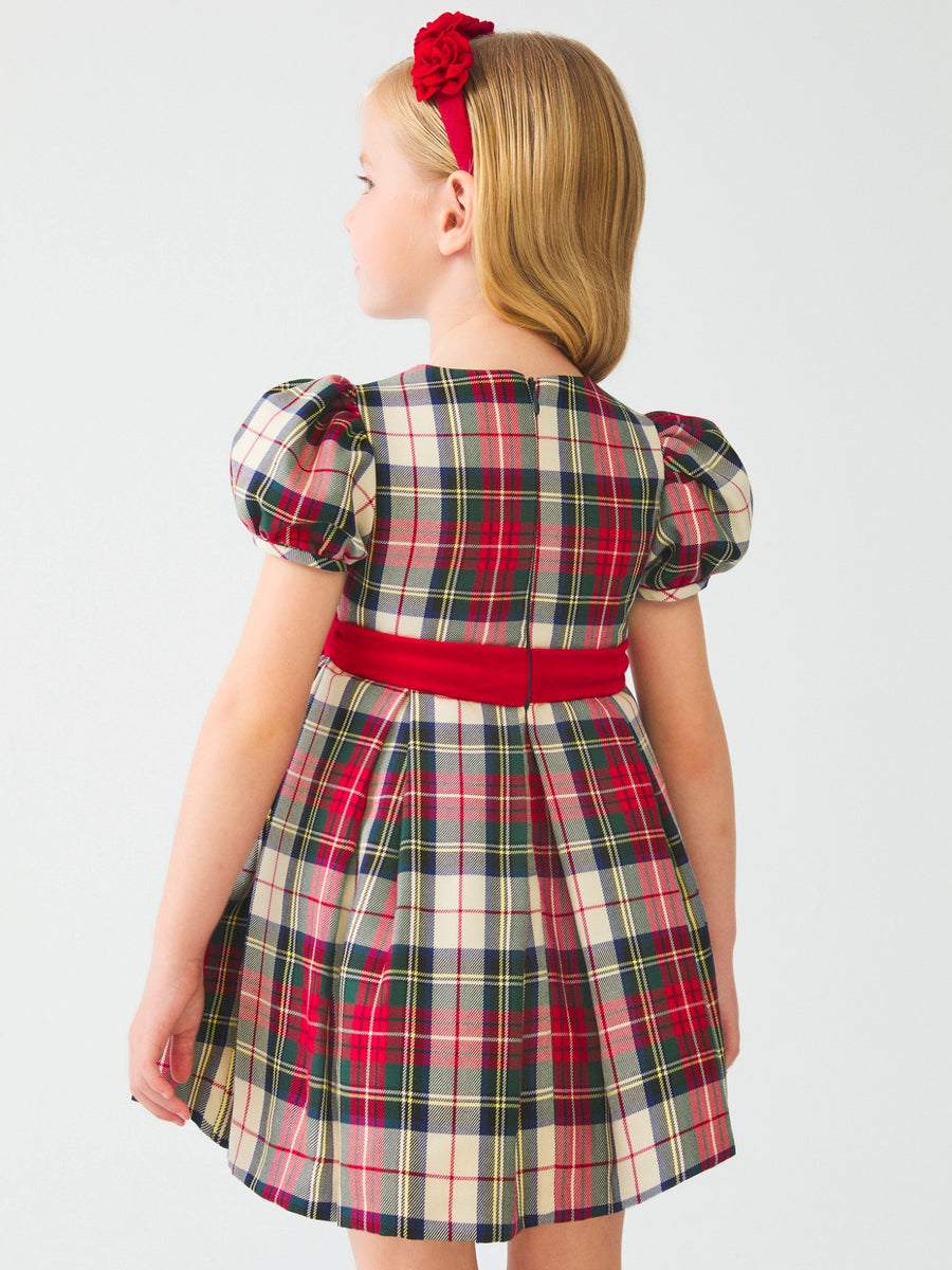 Vestido xadrez escoses Vermelho   (Vermelho)  para Menina - Abel & Lula