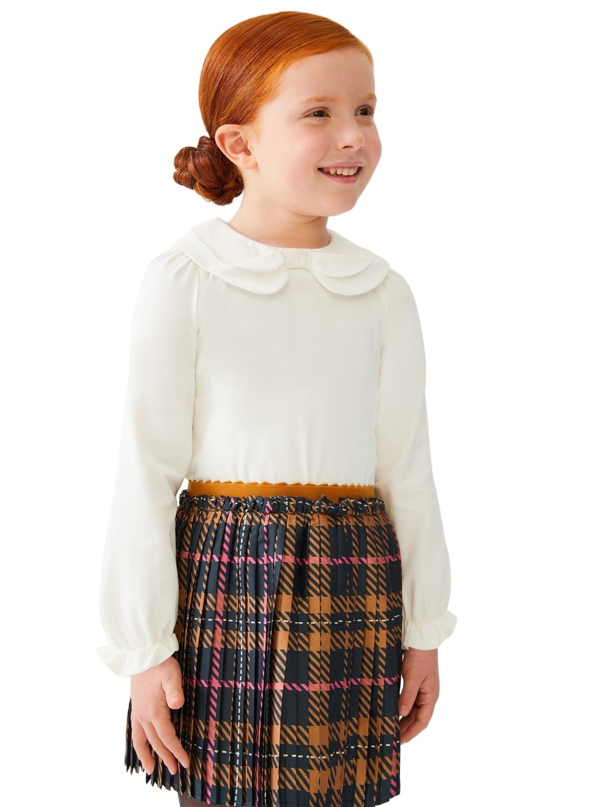 Camisola gola fantasia Bco sujo   (Branco)  para Menina - Abel & Lula