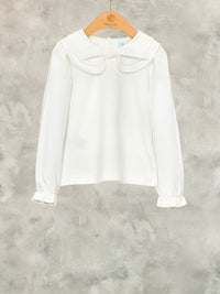 Camisola gola fantasia Bco sujo   (Branco)  para Menina - Abel & Lula