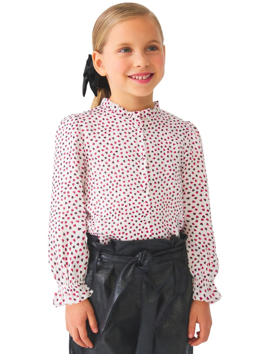 Blusa corações Vermelho   (Vermelho)  para Menina - Abel & Lula