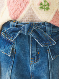 Calça denim slouchy Azul medio (Azul)  para Menina - Abel & Lula