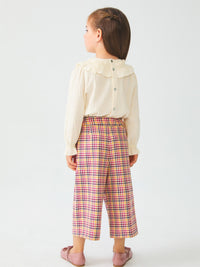 Calça culotte xadrez Açafrão    (Amarelo Ocre)  para Menina - Abel & Lula